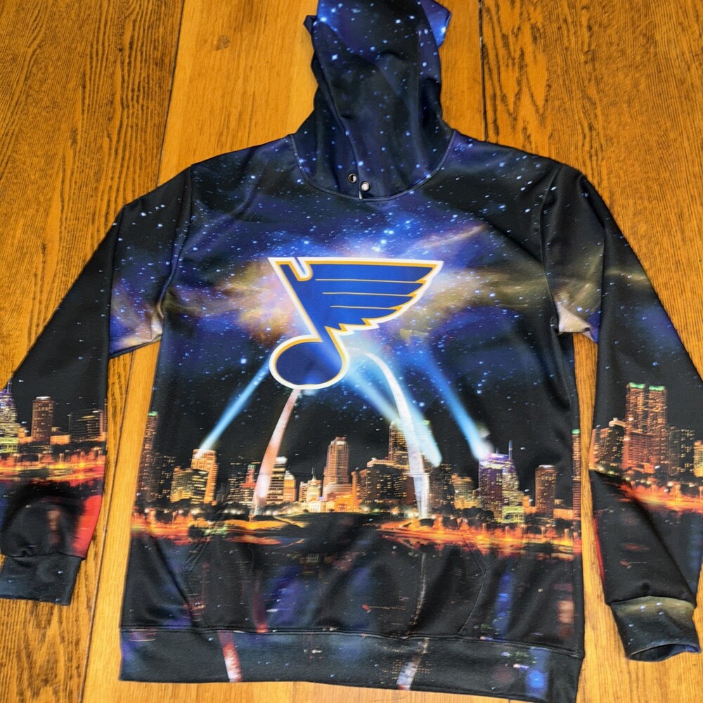 St Louis Blues Hoodie XL Novelty 3D Long Sleeve Lite Sweatshirt All Over City